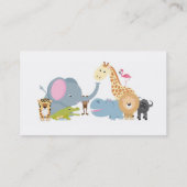 niedliches Cartoondschungelsafari-Tier-Set Visitenkarte (Rückseite)
