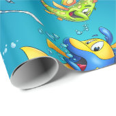 Niedliches Cartoonfisch-Verpackungspapier Geschenkpapier (Rolleneckpunkt)