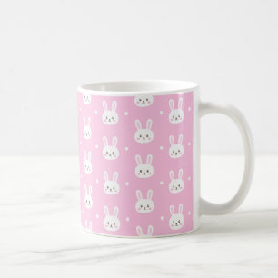 Niedliches Cartoonhäschenmuster des Babyrosas Kaffeetasse