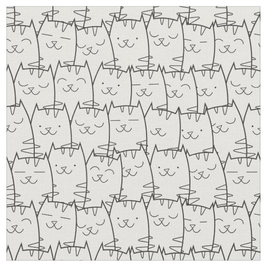 Niedliches Cartoonkatzengewebe 2 Stoff (Nahaufnahme)