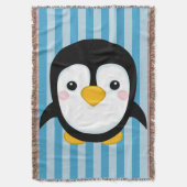 Niedliches Cartoonpenguin-Entwurfs-blaue Decke (Vorderseite Vertikal)