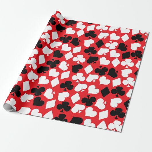 Niedliches Casino Card Anzug Muster Party Packung Geschenkpapier (Ungerollt)