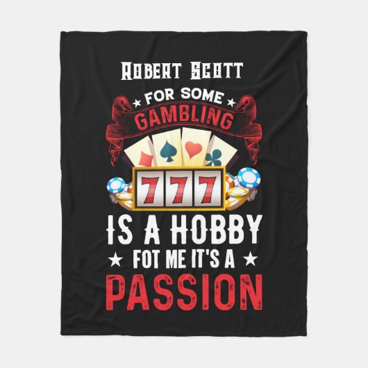 niedliches Casino - Spielen - Name Fleecedecke (Vorderseite)
