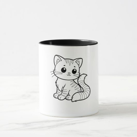 NIEDLICHES CAT ART-DESIGN TASSE (Zentrum)