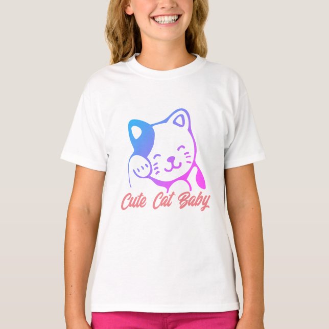 Niedliches Cat Baby T-Shirt (Vorderseite)