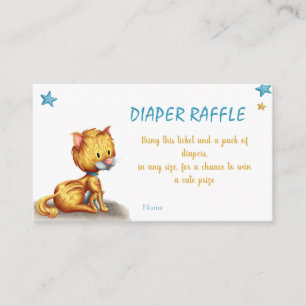 Niedliches Cat Blue Diaper Raffel Begleitkarte