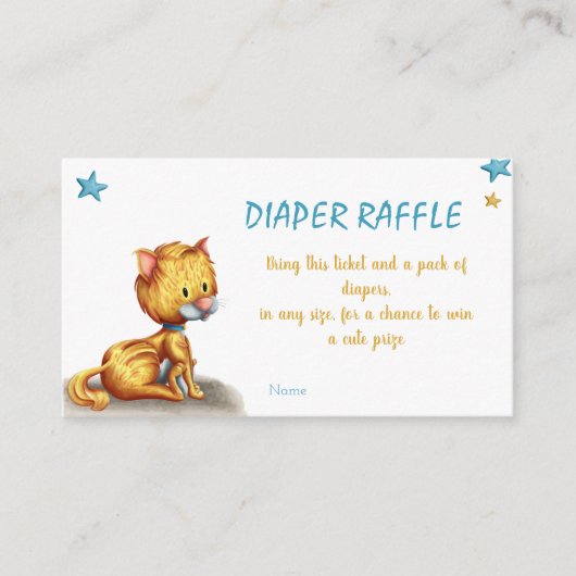 Niedliches Cat Blue Diaper Raffel Begleitkarte (Vorderseite)