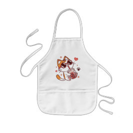 Niedliches Cat Boba Tee Schürze - Fun Kitchen Gesc