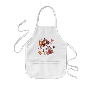 Niedliches Cat Boba Tee Schürze - Fun Kitchen Gesc