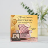 Niedliches Cat Boho Chic Housewarming Party Einladung (Stehend Vorderseite)