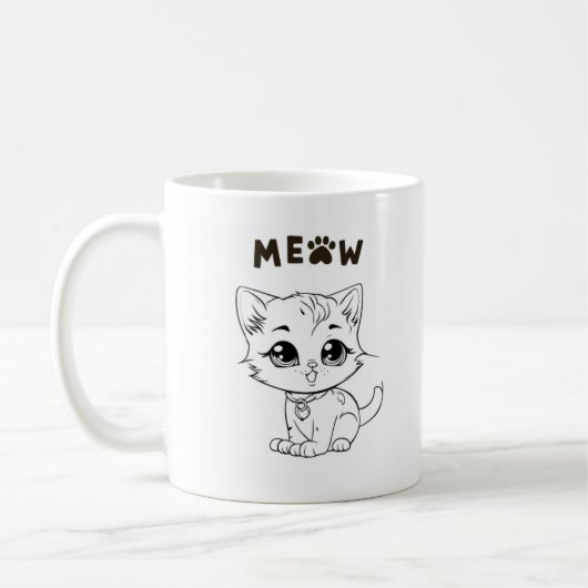 Niedliches Cat Coffee Tasse Design (Links)