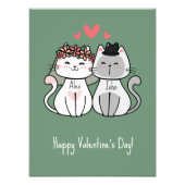 Niedliches Cat Couple Happy Valentine Day Pastel G Fotodruck (Vorne)