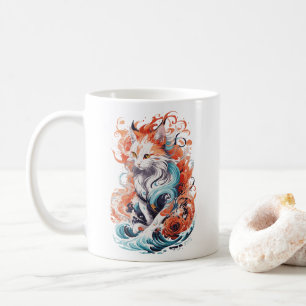 Niedliches Cat-Design im neo-traditionellen Stil Kaffeetasse