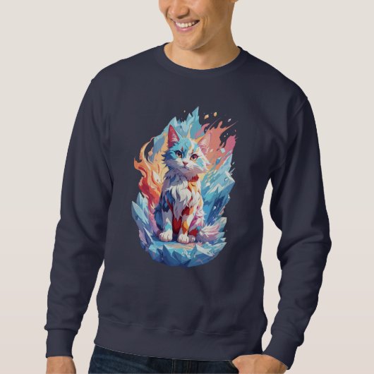 Niedliches Cat-Design Sweatshirt (Vorderseite)