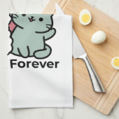 Niedliches Cat & Dog "Fur-Real Friends Forever"-De Geschirrtuch (Viertel Falte)