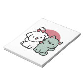 Niedliches Cat & Dog "Fur-Real Friends Forever"-De Notizblock (Rotiert)