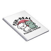 Niedliches Cat & Dog "Fur-Real Friends Forever"-De Notizblock (Rechte Seite)