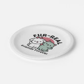 Niedliches Cat & Dog "Fur-Real Friends Forever"-De Pappteller (Schrägansicht)