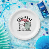 Niedliches Cat & Dog "Fur-Real Friends Forever"-De Pappteller (Party)