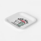 Niedliches Cat & Dog "Fur-Real Friends Forever"-De Pappteller (Gewinkelt)