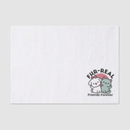 Niedliches Cat & Dog "Fur-Real Friends Forever"-De Seidenpapier