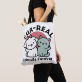 Niedliches Cat & Dog "Fur-Real Friends Forever"-De Tasche (Von Nahem)