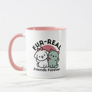 Niedliches Cat & Dog "Fur-Real Friends Forever"-De Tasse