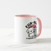 Niedliches Cat & Dog "Fur-Real Friends Forever"-De Tasse (VorderseiteRechts)