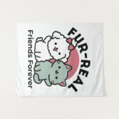 Niedliches Cat & Dog "Fur-Real Friends Forever"-De Wandteppich (Vorderseite (Horizontal))