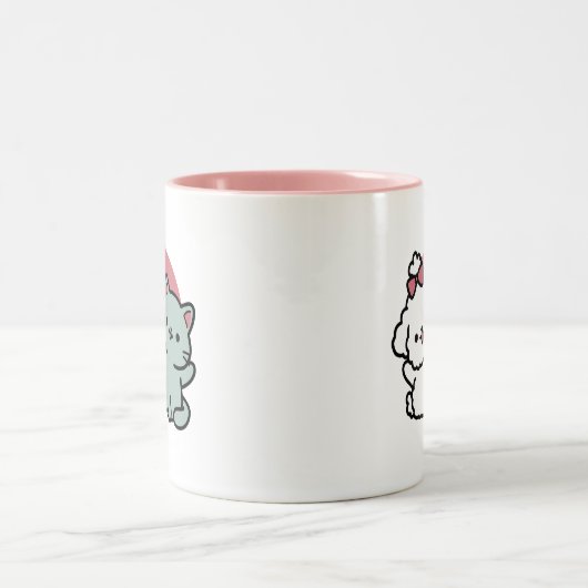 Niedliches Cat & Dog "Fur-Real Friends Forever"-De Zweifarbige Tasse (Mittel)