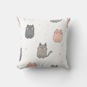 Niedliches Cat Doodles Muster Kissen