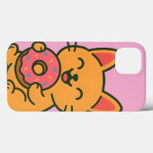 Niedliches Cat Eating Donut - Funny Kawai Telefonf Case-Mate iPhone Hülle (Rückseite (Horizontal))
