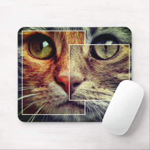 Niedliches Cat Face Collage Mousepad