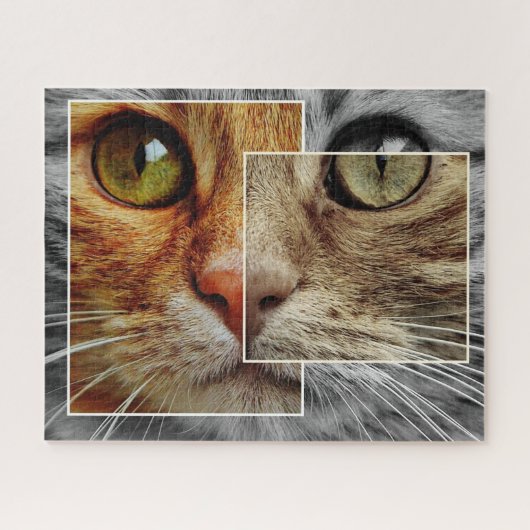 Niedliches Cat-Face-Collage-Puzzle Puzzle (Horizontal)
