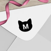 Niedliches Cat-Face-Monogramm Permastempel