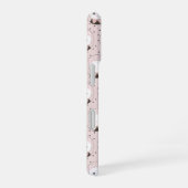 Niedliches Cat Face Pink Dotty Pattern Monogramm iPhone 16 Hülle (Rechte Seite)