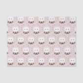 Niedliches Cat Face Pink Dotty Pattern Seidenpapier (Vorderseite)