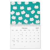 Niedliches Cat Faces Muster 2026 Kalender (Feb 2027)