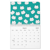 Niedliches Cat Faces Muster 2026 Kalender (Mär 2027)