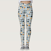 Niedliches Cat Faces Muster | Coole Cat Lover-Legg Leggings (Vorderseite)