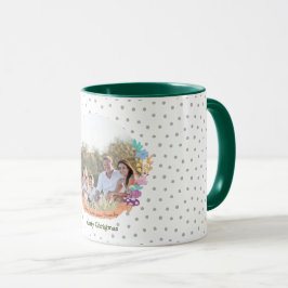 Niedliches Cat Floral Wreath Weiße Weihnachtsfeier Tasse