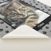 Niedliches Cat Foto Name Black Paw Prints Silver G Sherpadecke (3/4)