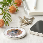 Niedliches Cat Foto Name Rosa Paw Prints Personali Schlüsselanhänger (Seite)