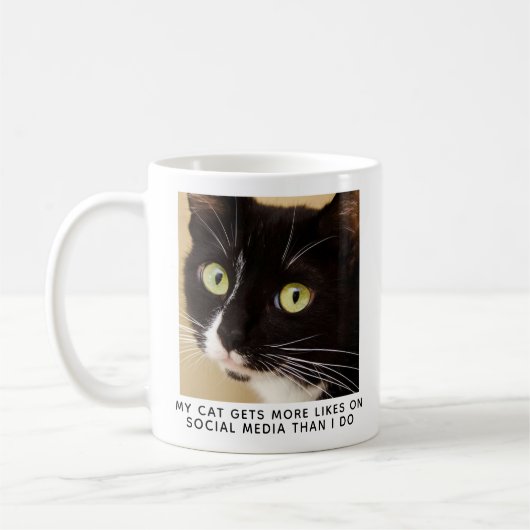 Niedliches Cat Foto Personalisiert Kaffee Tasse (Links)