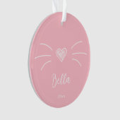 Niedliches Cat Foto Rosa Ornament (Vorderseite)