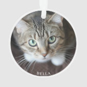 Niedliches Cat Foto Weißer Ornament Whiskers (Rückseite)