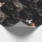 Niedliches Cat Fotografie-Muster Geschenkpapier (Ecke)