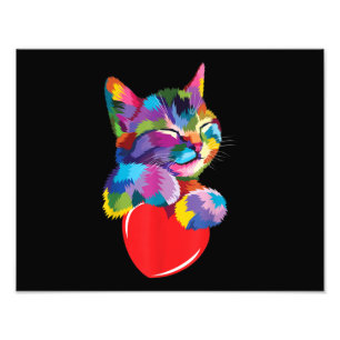 Niedliches Cat Geschenk für Kitten Liebhaber Farbe Fotodruck