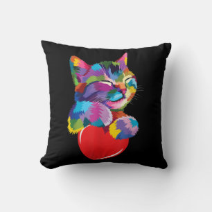 Niedliches Cat Geschenk für Kitten Liebhaber Farbe Kissen