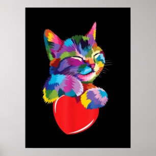 Niedliches Cat Geschenk für Kitten Liebhaber Farbe Poster